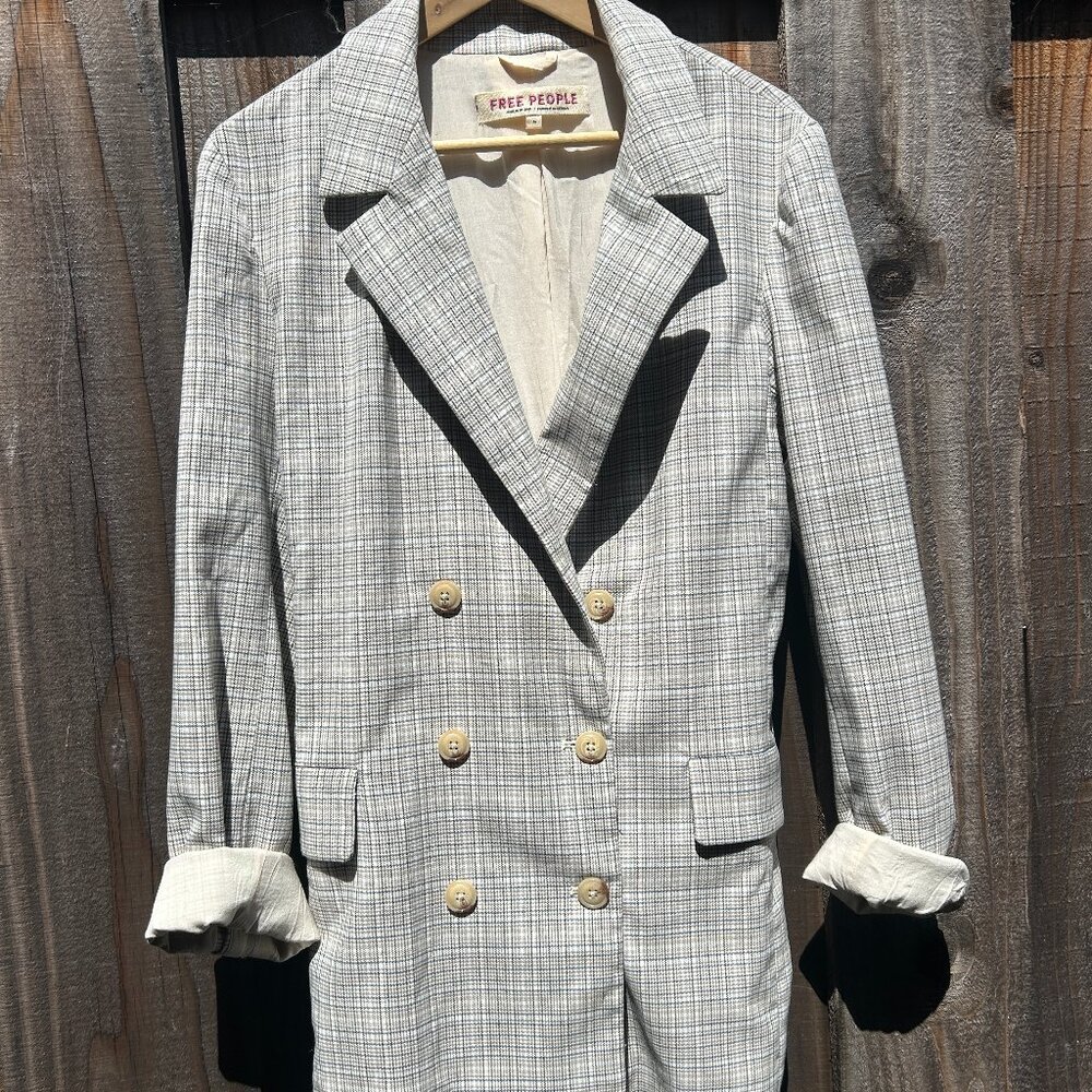 Free People Olivia Plaid Blazer